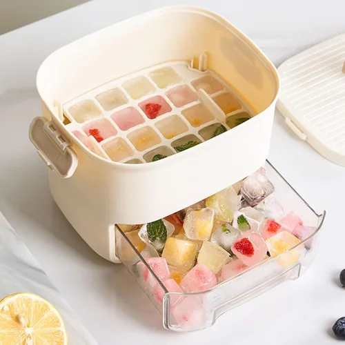 Miniatura 8 de Bandeja tipo cajón con tapa, apilable, congeladores, contenedor para cocteles, almacenamiento de alimentos para bebés