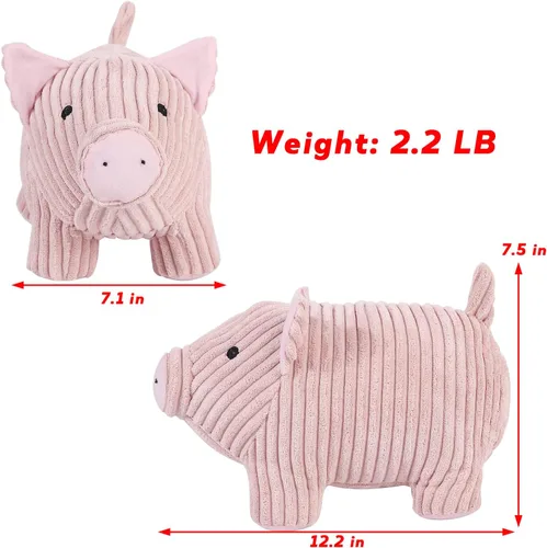 Miniatura 2 de Lindo tope de puerta decorativo para el hogar y la oficina, topes de puerta de piso, protectores de pared pesados de tela con peso animal, cerdo rosa