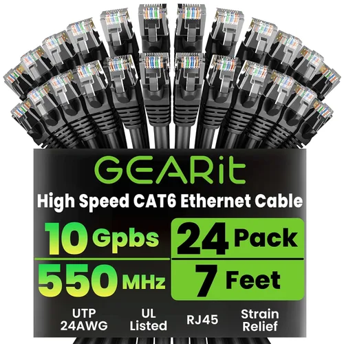 Miniatura 39 de GearIT Cable Ethernet Cat 6 de 1.5 pies y 18 pulgadas (paquete de 24) - Cable de conexión Cat6, cable de conexión Cat 6, cable Cat6, cable Ethernet