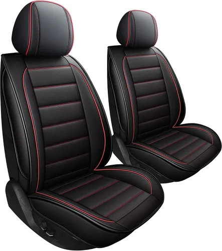 Miniatura 13 de CAPITAUTO Juego completo de fundas de asiento de automóvil, fundas de asiento beige para automóvil con soporte lumbar, fundas de asiento