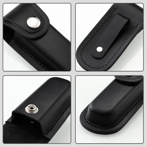 Miniatura 6 de Funda para cuchillo de bolsillo, estuche plegable de 4" para cuchillo de bolsillo EDC, funda de cuchillo portátil de cuero con cierre de presión