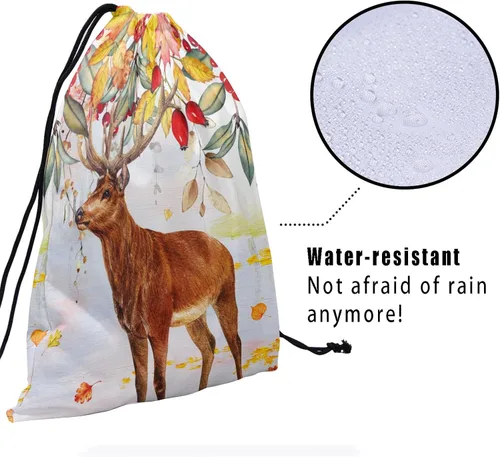 Miniatura 11 de Bolsa de agarre de gimnasia de piel de animal, bolsa de gimnasia con cordón ajustable, bolsa de cuerda para fauna silvestre, Mariposas Galaxy
