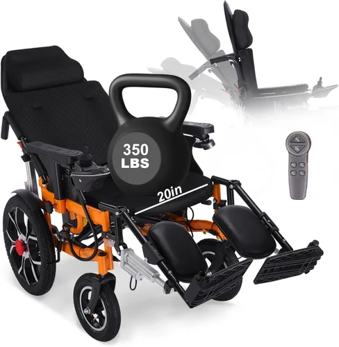Miniatura 14 de Silla de ruedas eléctrica, ligera y portátil para adultos, sillas de ruedas motorizadas de 500 W, alcance de viaje de 25 millas de largo, silla