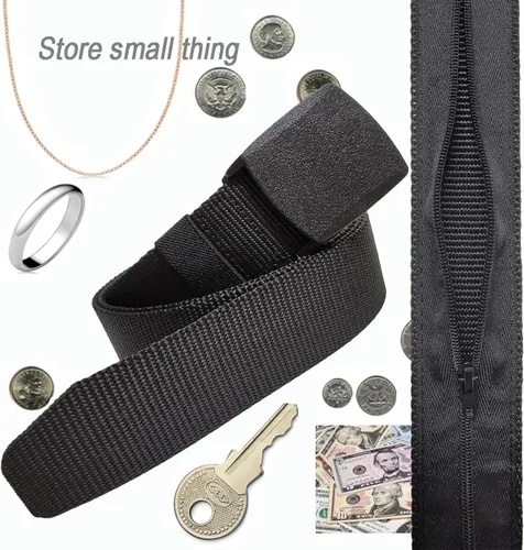 Miniatura 2 de PuPeiLife TSA Cinturón Militar Bolsillo Oculto - Hebilla de Plástico Negro