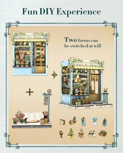 Miniatura 4 de Cutefun - Kit de rincón de libros - Kit de casa en miniatura DIY para adultos y adolescentes, kit de rompecabezas de madera 3D en miniatura con LED