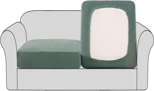 Miniatura 23 de H.VERSAILTEX - Fundas elásticas para cojín de sofá individual, fundas de asiento para silla de sofá, protector de cojín con tejido jacquard de sarga