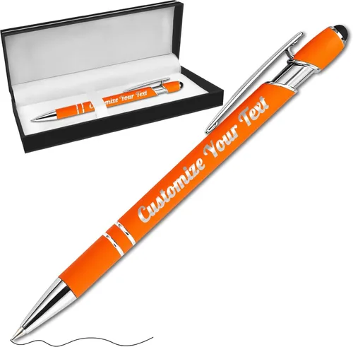 Miniatura 43 de Hasta 500 bolígrafos personalizados a granel con lápiz capacitivo, grabado, juego de bolígrafos con tu nombre, texto para mujeres de negocios