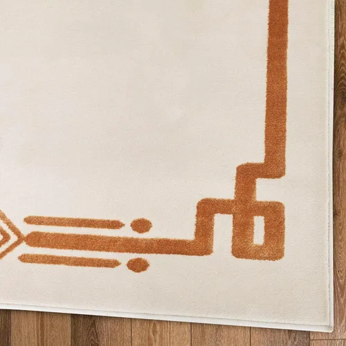 Miniatura 5 de Antep Rugs Babil Gold - Alfombra moderna con bordes de 6 x 9 pies, beige, 6 pies 7 pulgadas x 9 pies