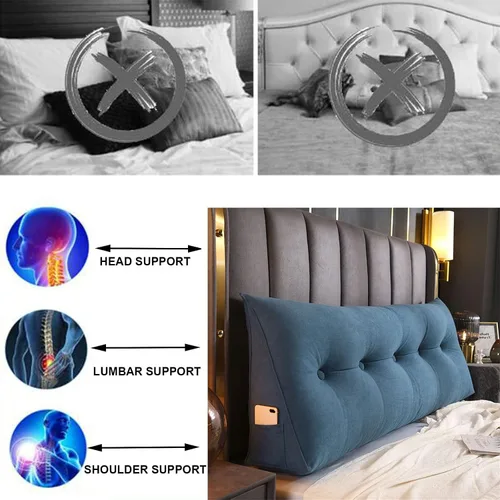 Miniatura 3 de Almohada triangular grande de cuña de lectura, cabecera de dormitorio, respaldo de cama con soporte de posicionamiento, cojín de descanso de cama