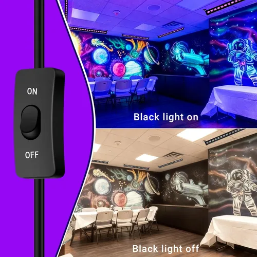 Miniatura 3 de Barra negra de luces, de OPPSK, cono 9 LEDs de 3 W, luz negra, negro metálico