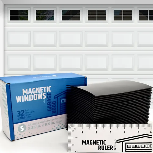 Miniatura 11 de Ventanas magnéticas fuertes y brillantes para puerta de garaje (tamaño pequeño), se ven como paneles de ventana reales, paneles sintéticos, fáciles
