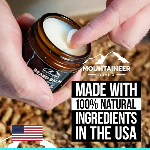 Miniatura 5 de Mountaineer Brand Bálsamo natural para barba sin perfume Mantequilla de barba para hombres Condimentador sin enjuague Hidrata, suaviza