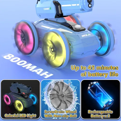 Miniatura 3 de Coche de control remoto 3 en 1, barco a control remoto y pistola de agua, juguete anfibio con pulsera de control de gestos, pistola de chorro