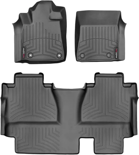 WeatherTech Revestimientos de suelo personalizados para Toyota Tundra - 1ª y 2ª fila (444081-440939), negro