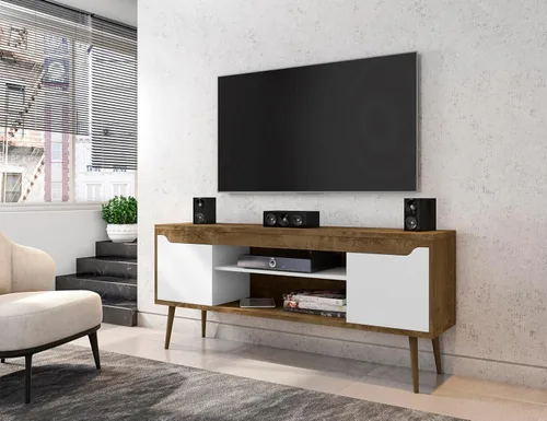 Miniatura 2 de Manhattan Comfort Bradley - Soporte de TV moderno de mediados de siglo para televisores de hasta 60 pulgadas, centro de entretenimiento para sala