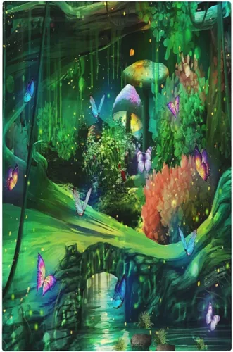 Miniatura 104 de Cubiertas Decorativas para Placas de Interruptor Bosque Primavera Hada Encantada País de las Maravillas Suelo Verde 2 Gang Cubierta de Interruptor