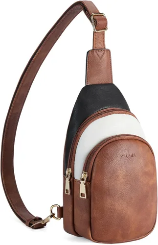 Miniatura 15 de Telena Riñonera pequeña para mujer, de cuero, cangureras, bolsa de pecho para mujer