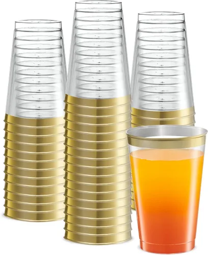 Miniatura 7 de PLASTICPRO Vasos desechables de plástico transparente de 12 onzas para fiestas y bodas, paquete de 50