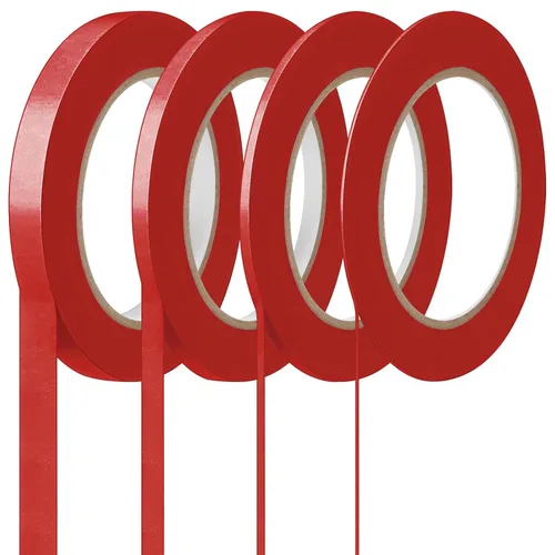 Miniatura 10 de Epakh 4 rollos de cinta para rayas finas, cinta de enmascarar de 1/16, 1/8, 1/4 y 1/2 pulgadas de ancho, para pintores automotrices DIY arte