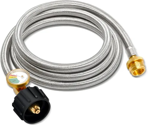 Miniatura 12 de ABYDA Manguera adaptadora de propano de 4 pies de 1 libra a 20 libras, manguera de tanque de propano con QCC1/tipo 1 para tanques de 5 a 40 libras