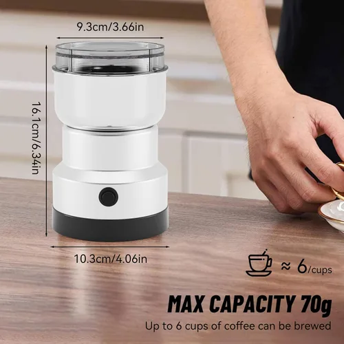 Miniatura 6 de Molinillo de especias portátil para granos de café, especias y semillas, molinillo eléctrico con cuchillas de acero inoxidable para uso doméstico