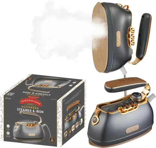 Miniatura 11 de SALAV Retro Edition Duopress - Vaporizador y plancha de mano, placa de cerámica, 1000 W, vapor sin goteo, vapor vertical y horizontal, esmeralda