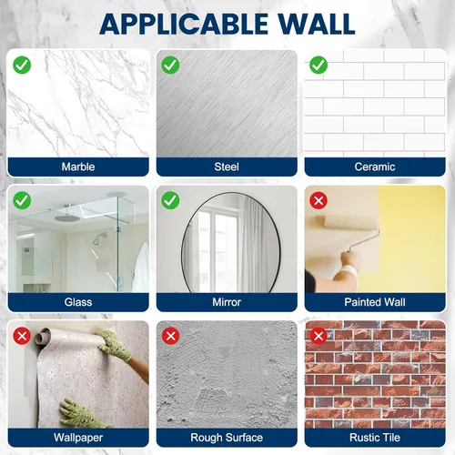 Miniatura 2 de 3-en-1 Bomba de ducha montada en la pared para baño, dispensador y organizador, dispensadores para la ducha, dispensador de champú y acondicionador