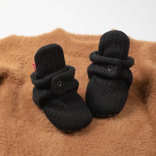 Miniatura 40 de Botines de forro polar para bebés, niños y niñas, pantuflas antideslizantes con agarre suave, zapatos de calcetín para recién nacidos, cuna