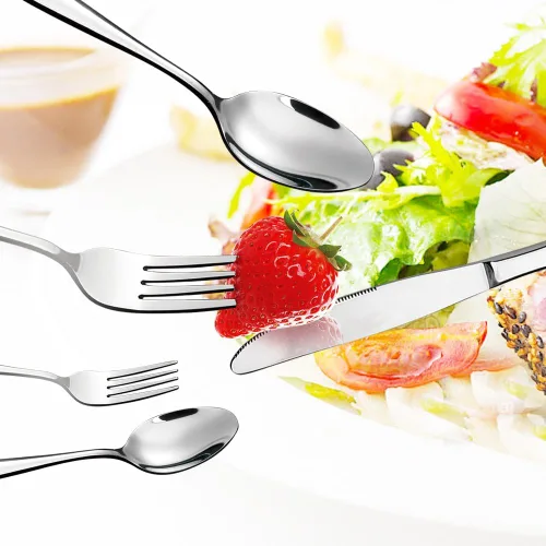 Miniatura 5 de Eslite Juego de tenedores de ensalada/cena de acero inoxidable, 24 piezas, 8 pulgadas