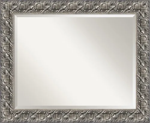 Miniatura 8 de Amanti Art Espejo de baño de madera, espejo de pared Luxor plateado para usar como espejo de tocador de baño sobre fregadero