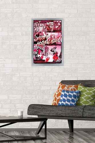 Miniatura 2 de Trends International DC Comics - Póster de pared de Harley Quinn, Good To Be Bad, 14.725 x 22.375 pulgadas, versión enmarcada plateada Versión
