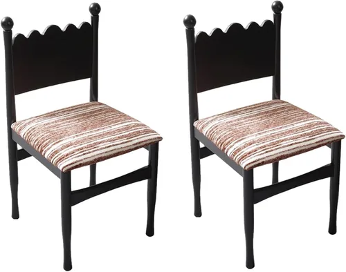 Miniatura 14 de Silla de comedor de madera maciza, sillas de cocina tapizadas, sillas de comedor de 4, silla de acento negra para cocina, comedor, sala de estar