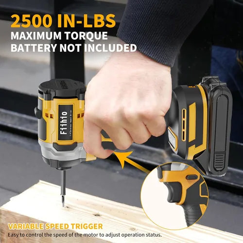 Miniatura 6 de Destornillador de impacto inalámbrico compatible con batería Dewalt de 20 V/60 V máximo, mandril hexagonal de 1/4 de pulgada con 2500 en libras, 4