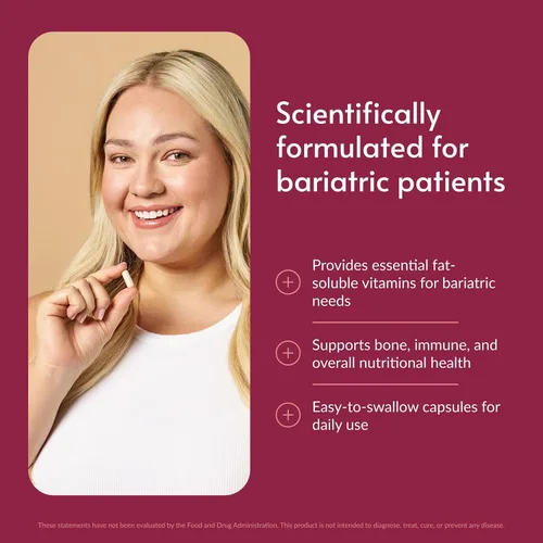 Miniatura 2 de Bariatric Advantage High ADEK Multi - para pacientes con cirugía bariátrica - Multivitamínico con vitaminas A, D, E, K y minerales traza - 100% + DV