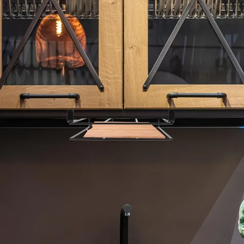 Miniatura 5 de BESTonZON Soporte para tapas de ollas, organizador de puerta de gabinete, soporte para tabla de cortar, estante sobre la puerta del gabinete