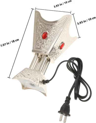 Miniatura 10 de COHEALI Quemador de incienso enchufable: soporte de incensario de metal vintage para aromaterapia y relajación, estufa de incienso eléctrica