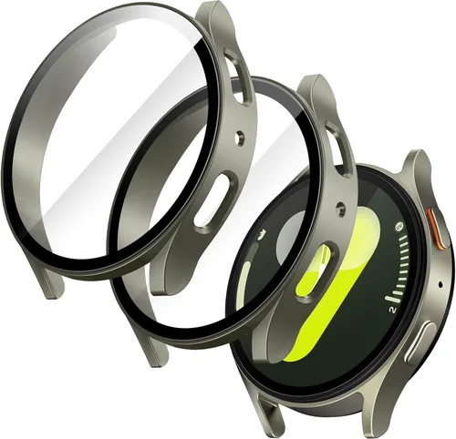 Miniatura 16 de JETech Funda con protector de pantalla para Samsung Galaxy Watch 7 de 40 mm, cubierta protectora general, película de vidrio templado de alta Negro