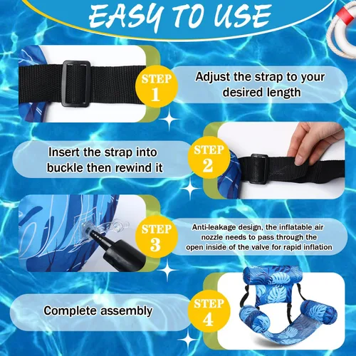 Miniatura 5 de Flotadores inflables para piscina, sillas flotantes para adultos, fideos de piscina inflables para adultos, natación resistente, plantas tropicales