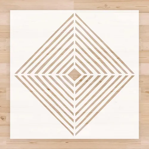 2 plantillas de azulejos de 12 x 12 pulgadas, plantillas geométricas reutilizables para pintar paredes, azulejos, pisos, cemento, muebles de patio,