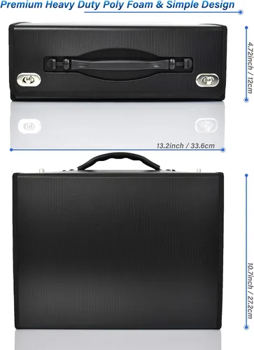 Miniatura 5 de CNK Carpetas de Archivos de Acordeón con 24 Bolsillos Organizador para Almacenamiento de Documentos en Papel Carpeta de Documentos Expandible Negro
