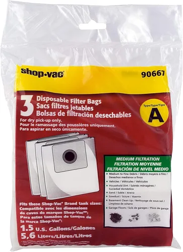 Shop-Vac 9066700 - Bolsa de colección original de 1.5 galones, bolsas de recolección al vacío, 3 unidades (paquete de 1)