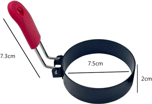Miniatura 3 de 2 anillos de huevo, molde redondo de acero inoxidable de 3 pulgadas para magdalenas inglesas, molde antiadherente para panqueques con cepillo