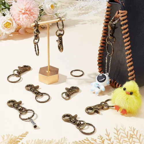 Miniatura 2 de Pandahall Elite Acero Inoxidable 304 clave Cadena compnents Clasp 28 x 2.7 mm Anillos conclusiones 5pcs/bolsa