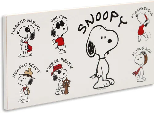 Miniatura 4 de Peanuts Snoopy Alter Egos - Decoración de pared de madera - Letrero clásico de Snoopy para decoración de dormitorio u oficina