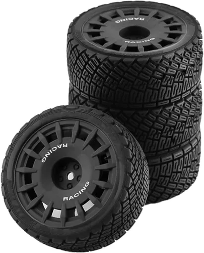 1/10 Llantas de coche de rally RC en carretera, llantas hexagonales de plástico de 0.472 in, llantas compatibles con autos de carreras a escala 1/10