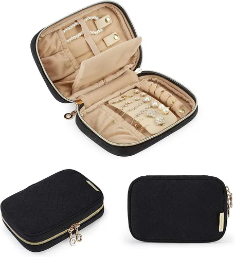 Miniatura 28 de BAGSMART Estuche organizador de joyería, de viaje para collar, aretes, anillos, brazalete