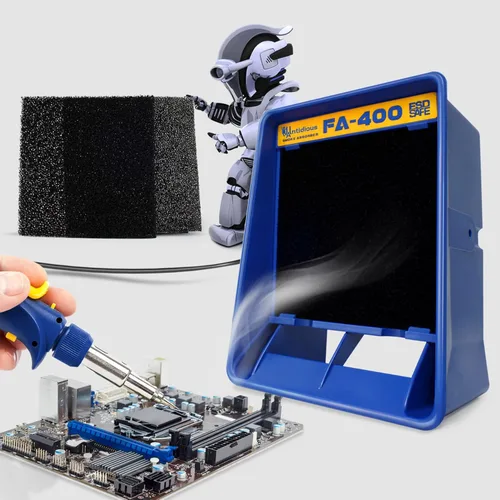 Miniatura 8 de Antidious Extractor de humos Filtro portátil para soldadura anti-ESD, para soldar, equipo de extracción de ventiladores de bricolaje con carbón