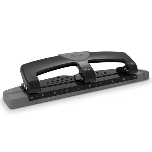 Miniatura 10 de Swingline Perforadora de 3 agujeros, capacidad para 20 hojas, perforadora de 3 anillos, perforadora de papel, SmartTouch de bajo esfuerzo, negro