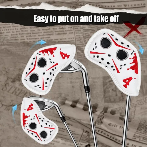 Miniatura 6 de mytag Cubiertas para palos de golf, máscara de hockey, cubierta para la cabeza del conductor, cubierta híbrida de madera de Fariway Fundas