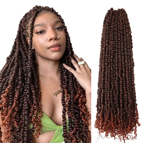 Miniatura 23 de BOHOBABE Cabello de Ganchillo Pre-retorcido Passion Twist de 14 Pulgadas Cabello Corto Ombré Gris Pre-enrollado de Ganchillo Passion Twist para Gris